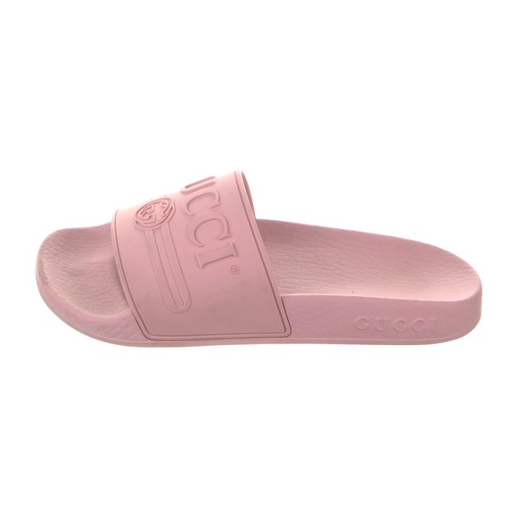 Authentic Gucci Women's Logo Slide Sandals in Pink - Picture 7 of 9